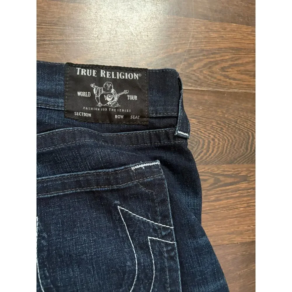 Rare Find True Religion Jeans Ricky Relaxed Straight No Flap Blue Denim 40x33Men